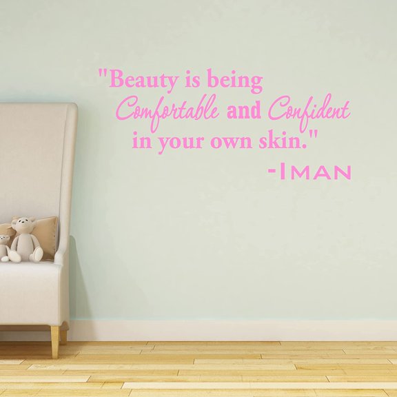 VWAQ Beauty is Being Comfortable and Confident in Your Own Skin Motivational Wall Sticker Vinyl Decal
