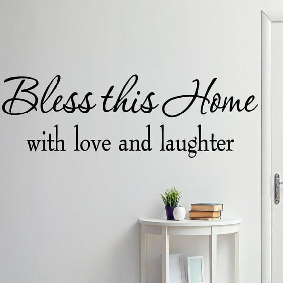 VWAQ Bless This Home with Love and Laughter Decal Wall Quote