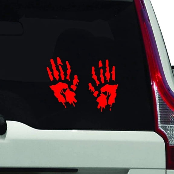 VWAQ Bloody Hands Decal Scary Stickers Window Decal