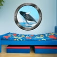 thumbnail image 1 of VWAQ Breaching Whale Ocean Ship Window Porthole Wall Decal Nature View Sticker Wall Mural (PO6 14" Diameter), 1 of 2
