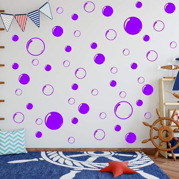 VWAQ Bubbles Wall Stickers - Bathroom Decals Peel and Stick Decor - 52 PCS