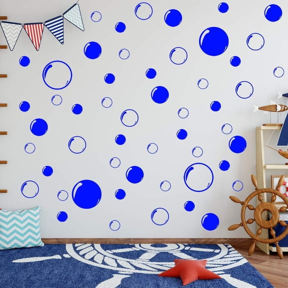 VWAQ Bubbles Wall Stickers - Bathroom Decals Peel and Stick Decor - 52 PCS