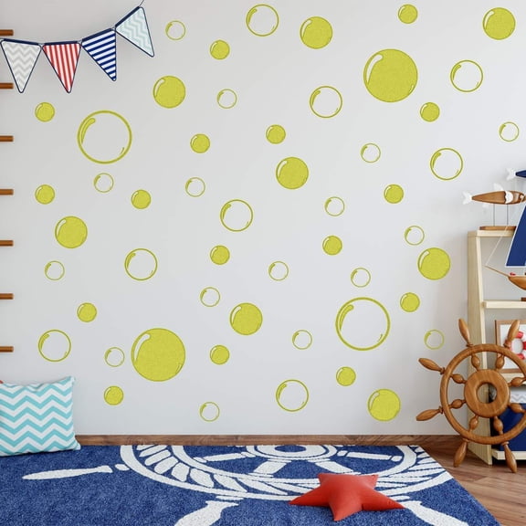 VWAQ Bubbles Wall Stickers - Bathroom Decals Peel and Stick Decor - 52 PCS