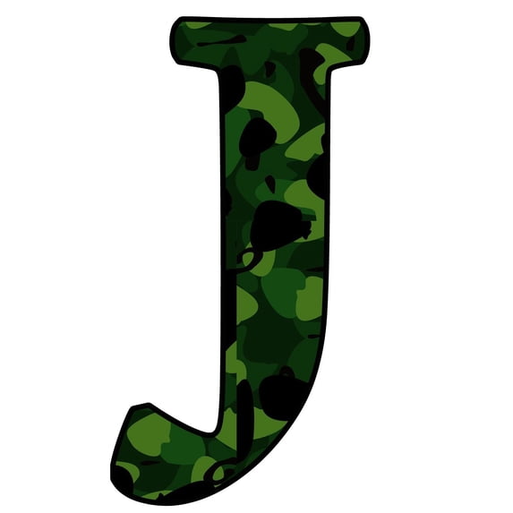 VWAQ Camoflauge (J) Wall Decal Peel and Stick Military Camo Pattern Wall Art Letter (J) VWAQ-1720