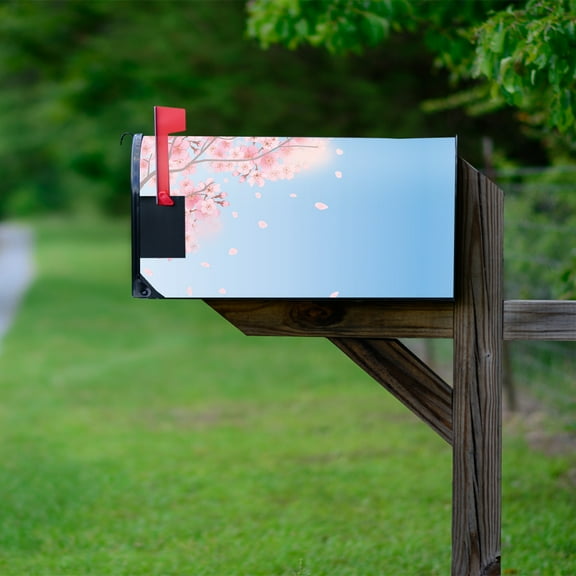 VWAQ Cherry Blossom Tree Mailbox Covers Magnetic Japanese Seasonal Decor - 20.5"H X 18.25"W MBM40