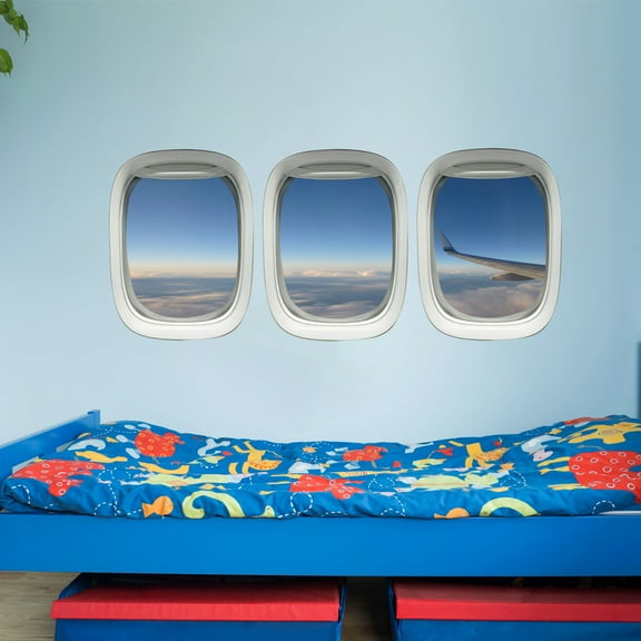 VWAQ Clouds Wall Decal - Airplane Wings Stickers Plane Window Clings - PPW28