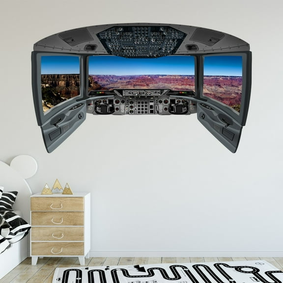 VWAQ Cockpit Wall Mural | Grand Canyon Wall Decal | Plane Window Stickers - CP20