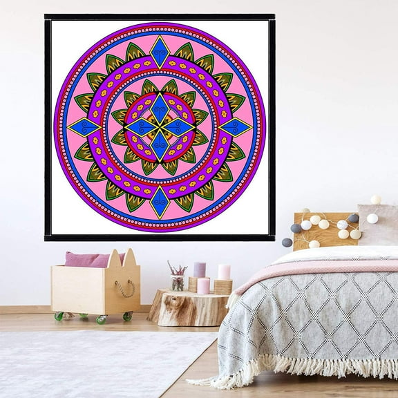 VWAQ Coloring Wall Prints - Mandala Dry Erase Whiteboard Wall Decal - DRV5