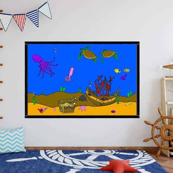 VWAQ Coloring Wall Prints - Underwater Ocean Dry Erase Whiteboard Decal - DRV6