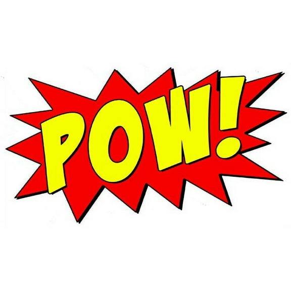 VWAQ Comic Book Pow Wall Decal Sound Effect Superhero Pow Vinyl Wall Decor Peel And Stick Sticker VWAQ-CB2 (15"H X 22"W)