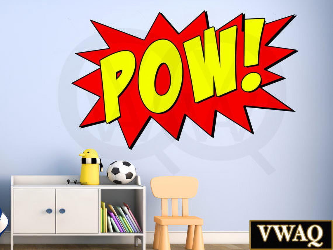 VWAQ Comic Book Pow Wall Decal Sound Effect Superhero Pow Vinyl