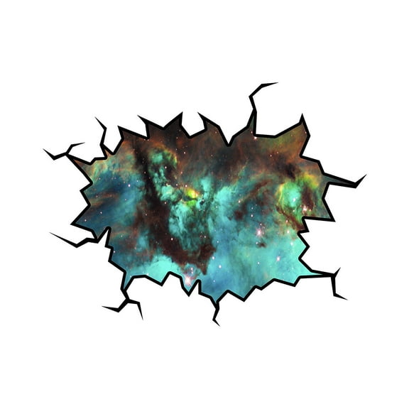 VWAQ Cosmic Wall Decal Outer Space Sticker Cracked Wall Decal Space VWAQ-WC6 (24"H X 30"W)