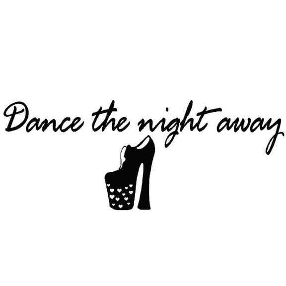 VWAQ Dance the Night Away Wall Decal Dancing Wall Art Quote Big Disco Sticker