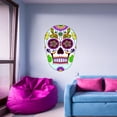 thumbnail image 1 of VWAQ Day of the Dead Wall Art Dia De Los Muertos Decor Sugar Skull Wall Mural Stickers - GJG#1 (22"H x 16"W), 1 of 2