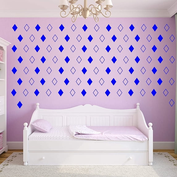 VWAQ Diamond Shape Wall Decals Peel and Stick Patterns Stickers Decor - V1 100 Pcs