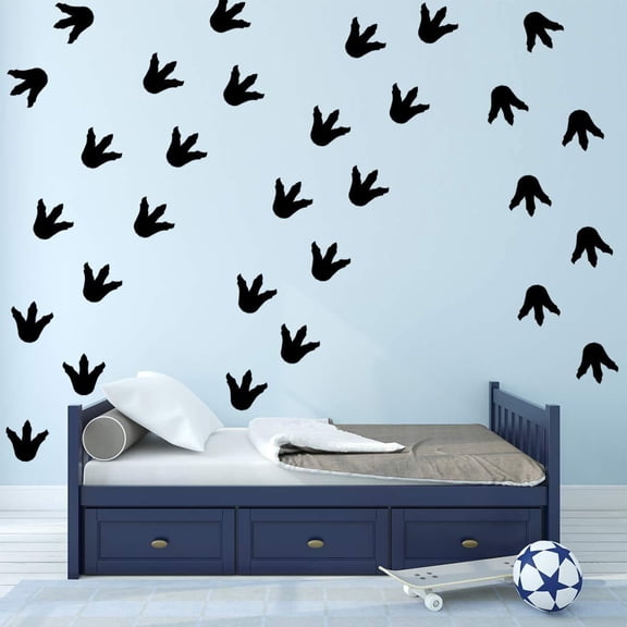 VWAQ Dinosaur Footprints Floor Decals - Peel and Stick Wall Stickers - 30 PCS