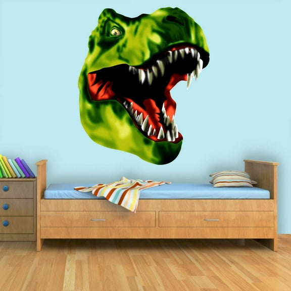 VWAQ Dinosaur Head Decal T-Rex Vinyl Wall Sticker Prehistoric Boys Room Decor - CAW2
