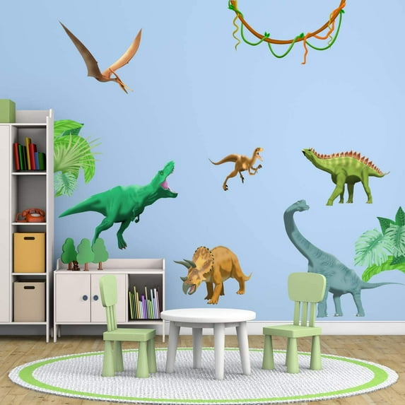 VWAQ Dinosaurs Wall Decals Kids Peel and Stick Stickers Removable Mural Boys Room Decor - NA15