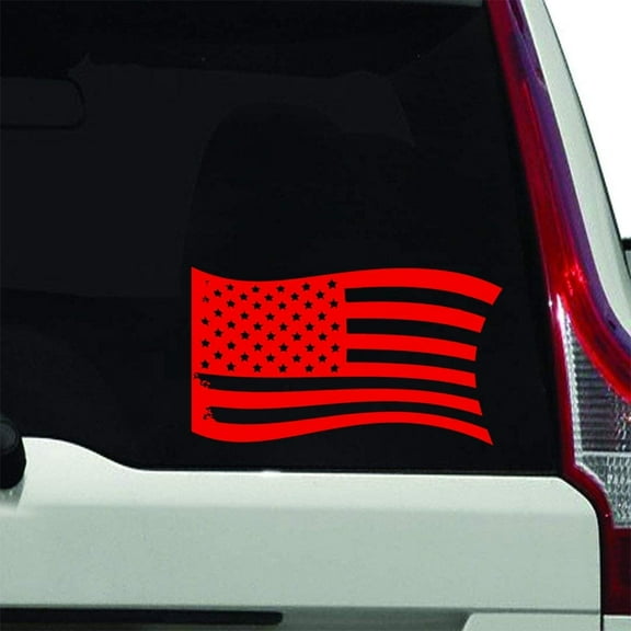 VWAQ Distressed American Flag Vinyl Decal Color Choice US Flag Vinyl Sticker - TTC8