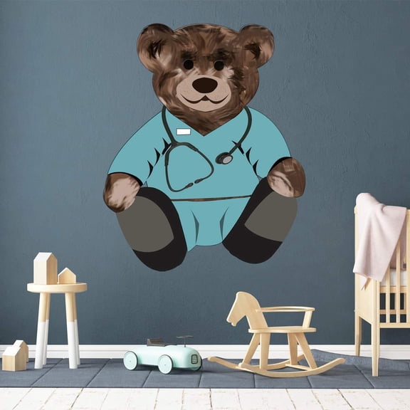 VWAQ Doctor Teddy Bear Wall Decal - Nursery Stickers Stuffed Animal Decor - TEB2