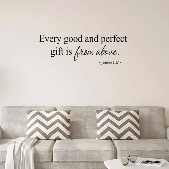 VWAQ Every Good and Perfect Gift is From Above Nursery Wall Art Babys Room Decals Bible Sayings - 193