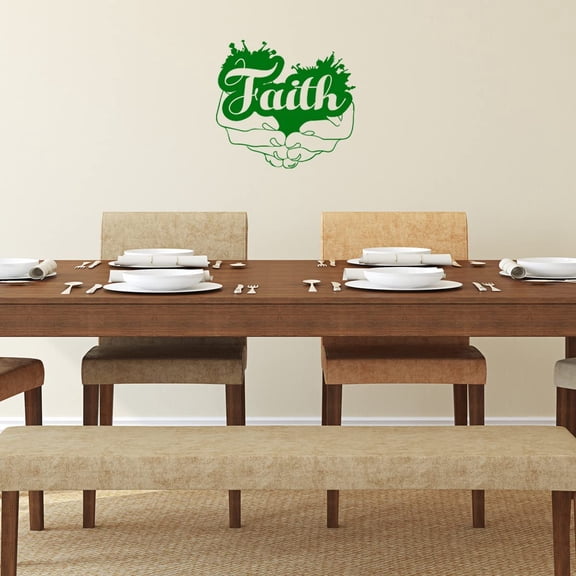 VWAQ Faith Hands Wall Decor Christian Decal Religious Home Decor