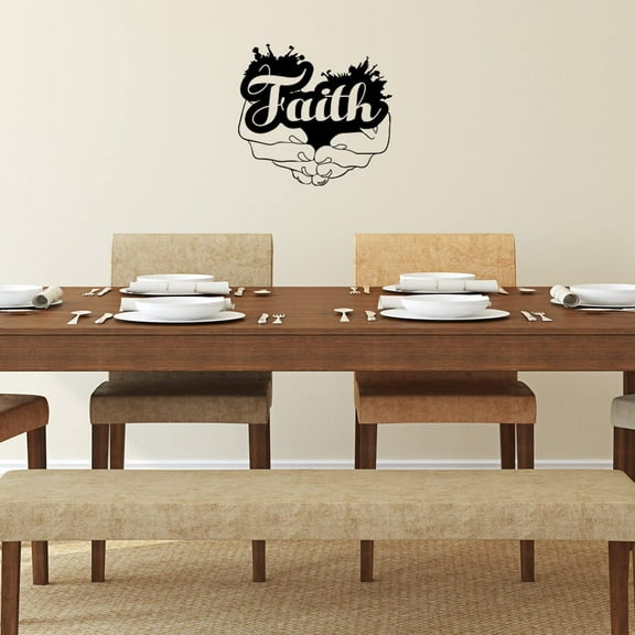 VWAQ Faith Hands Wall Decor Christian Decal Religious Home Decor