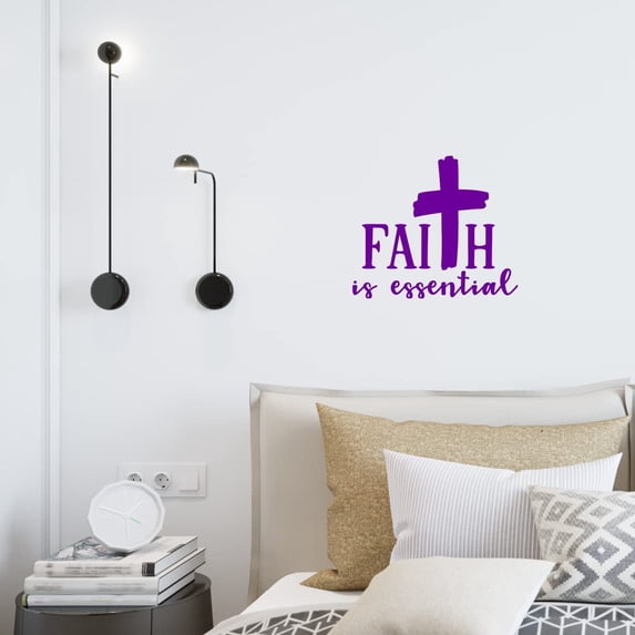 VWAQ Faith is Essential Inspirational Wall Decal Religious Home Decor