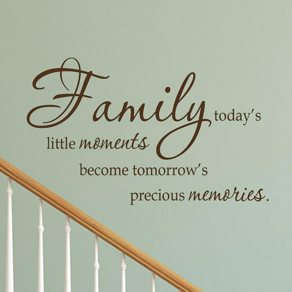 VWAQ Family Today's Little Moments Wall Decal Quotes Sayings Family Wall Decals Expressions Art Home Decor (Brown)