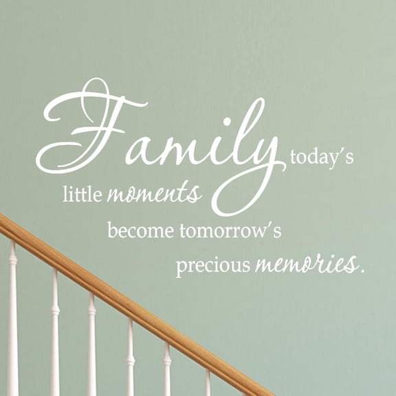 VWAQ Family Today's Little Moments Wall Decal Quotes Sayings Family Wall Decals Expressions Art Home Decor (White)