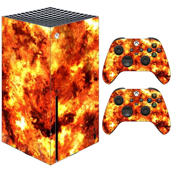 VWAQ Fire Skin For Xbox Series X Console and Controllers - Flames Vinyl Wrap To Fit Xbox Series X - XSRSX3 [video game]