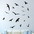 thumbnail image 1 of VWAQ Flock of Birds Flying Wall Decals Stickers Peel and Stick Wall Art (BLACK), 1 of 2