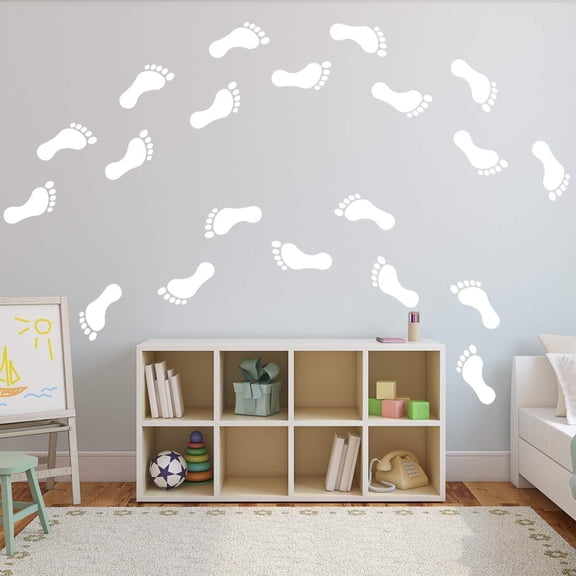VWAQ Footprint Vinyl Decals - Peel and Stick Floor or Wall Stickers - 20 PCS