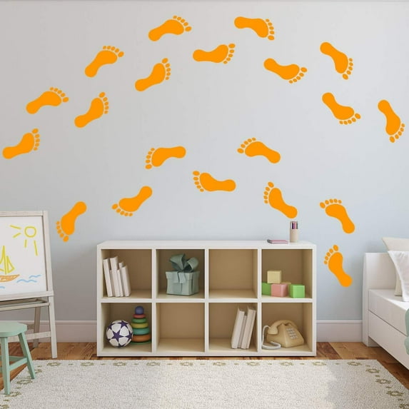 VWAQ Footprint Vinyl Decals - Peel and Stick Floor or Wall Stickers - 20 PCS