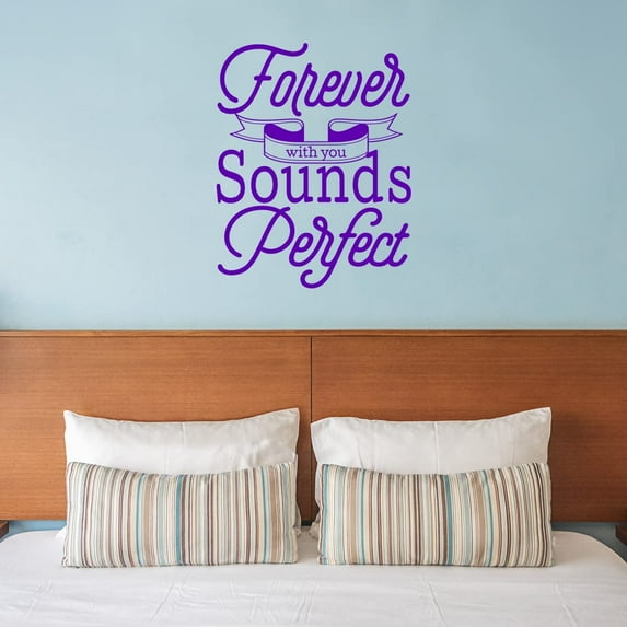 VWAQ Forever with You Sounds Perfect Wall Decal Love Quotes Decor