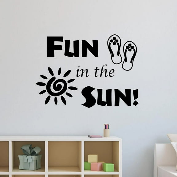 VWAQ Fun in The Sun Sticker - Fun Wall Decals Quotes - Sun Vinyl Wall Art