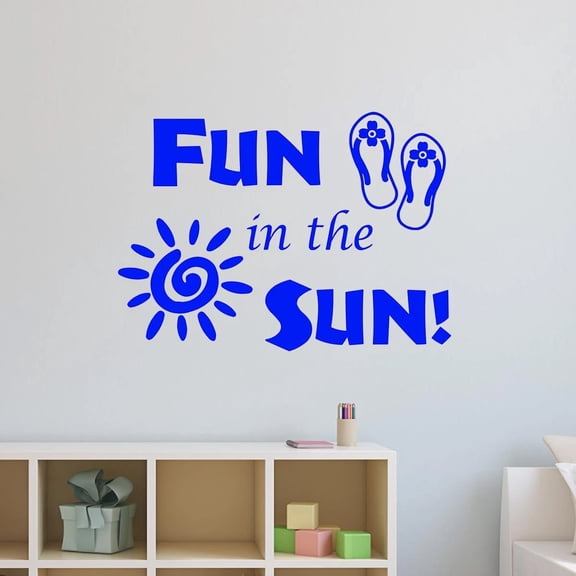 VWAQ Fun in The Sun Sticker - Fun Wall Decals Quotes - Sun Vinyl Wall Art