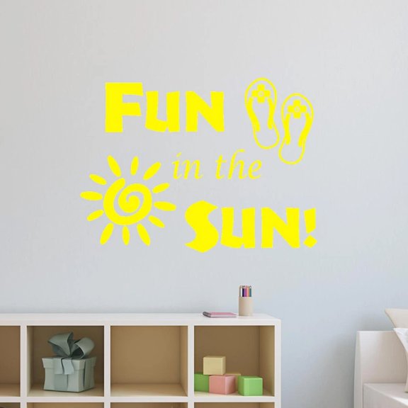 VWAQ Fun in The Sun Sticker - Fun Wall Decals Quotes - Sun Vinyl Wall Art