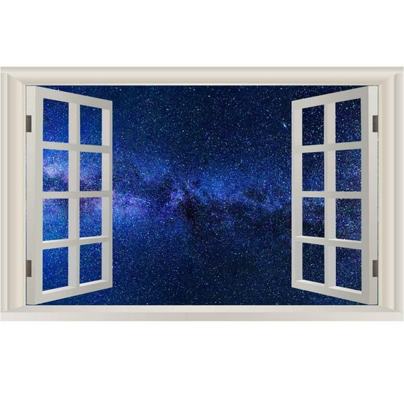 VWAQ Galaxy Wall Decal Wall Stickers Vinyl Art - 3D Outer Space Wall Decals NWT3 (22" H X 33" W)
