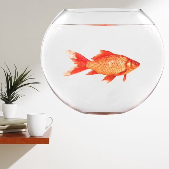 VWAQ Goldfish Fishbowl Wall Stickers - Funny Vinyl Decals Humorous Art Decor - FWP7 …