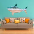 thumbnail image 1 of VWAQ Great White Shark Wall Art Decal - Ocean Wall Sticker Sea Theme Beach Decor - SC05, 1 of 1