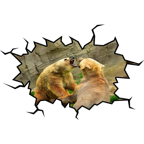 VWAQ Grizzly Bear Wall Decal Zoo Animal Wall Sticker Mural Art VWAQ-WC20 (24"H X 30"W)