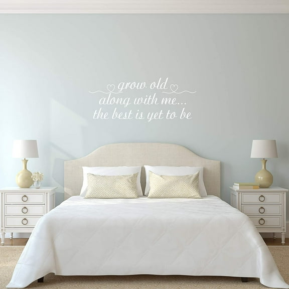 VWAQ Grow Old Along with Me Wall Decal Couples Love Bedroom Wall Quote Stickers