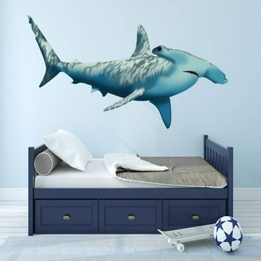 VWAQ Hammerhead Shark Wall Decals | Vinyl Ocean Animals Stickers - NA02