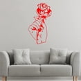 thumbnail image 1 of VWAQ Hand Holding Rose Artwork Wall Decal - Tattoo Vinyl Wall Art Sticker Home Decoration (22"H X 13"W, Red), 1 of 1
