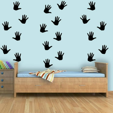VWAQ Handprint Wall Stickers - Peel and Stick Floor or Wall Decals - 20 PCS