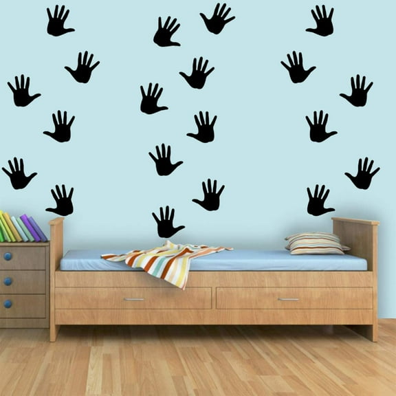 VWAQ Handprint Wall Stickers - Peel and Stick Floor or Wall Decals - 20 PCS