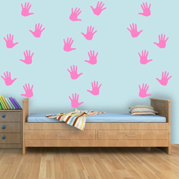 VWAQ Handprint Wall Stickers - Peel and Stick Floor or Wall Decals - 20 PCS