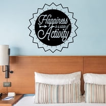 VWAQ Happiness is a State of Activity Wall Decal Inspirational Attitude Quote Motivational Classroom Wall Art Stickers - 10"H X 10"W BLACK