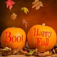 thumbnail image 1 of VWAQ Happy Fall & Boo! Pumpkin Decal Front Porch Holliday Decor Curb Appeal Decoration Sign Halloween Season Fall Home Decor Stickers - 4" Width RED, 1 of 1